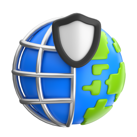 Global Safe Shield  3D Icon