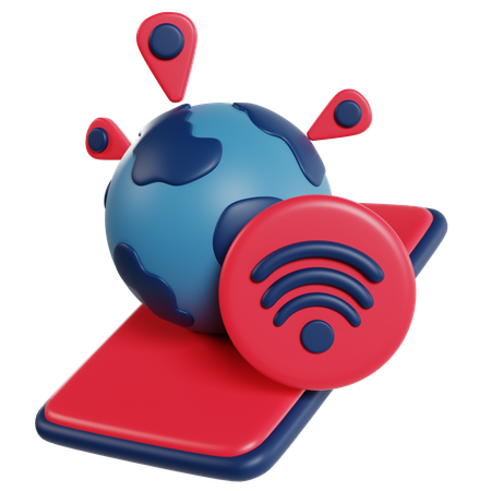 Global Satellite Mapping Technology  3D Icon
