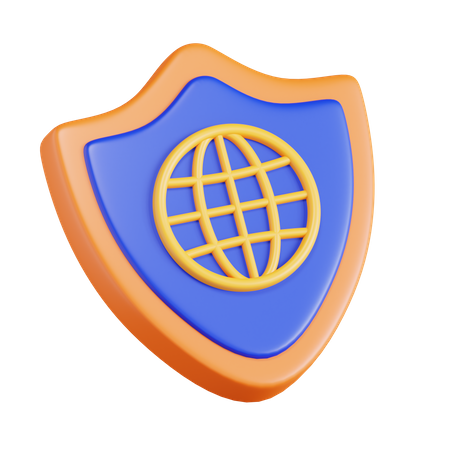 Global Secure  3D Icon