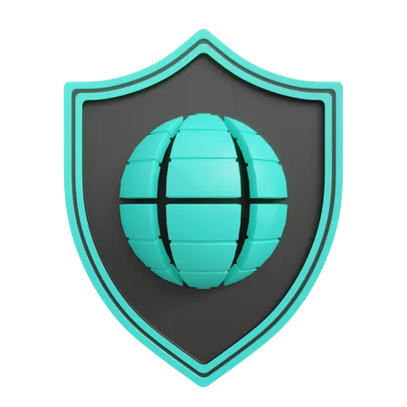 Global Secure Shield  3D Icon