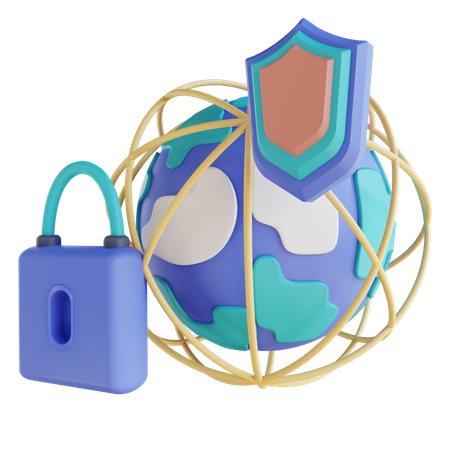 Global Security  3D Illustration