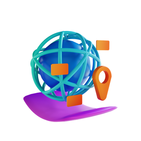 Global SEO and Local SEO  3D Illustration