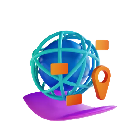 Global SEO and Local SEO  3D Illustration