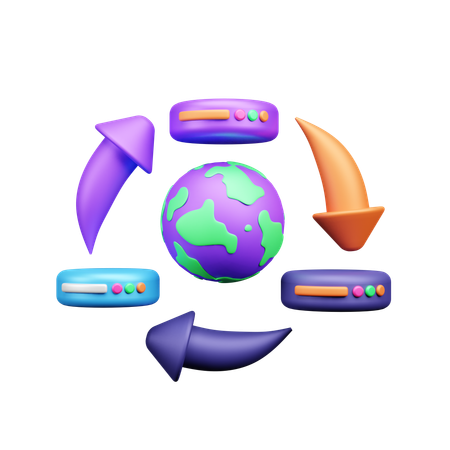 Global server  3D Icon