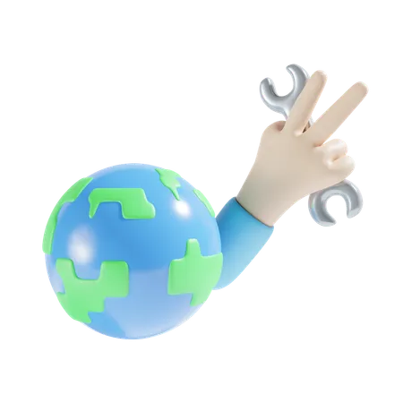 Global Service  3D Icon