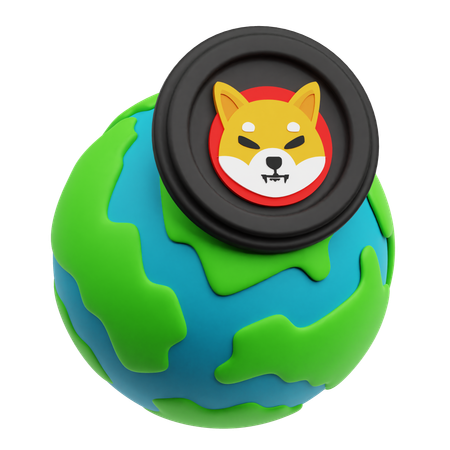 Global Shiba Inu  3D Icon
