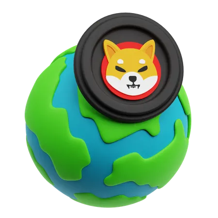 Global Shiba Inu  3D Icon