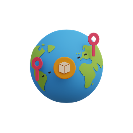 Global Shipping  3D Illustration