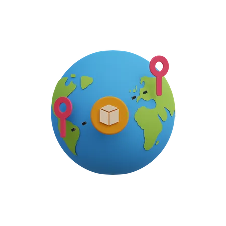 Global Shipping  3D Illustration