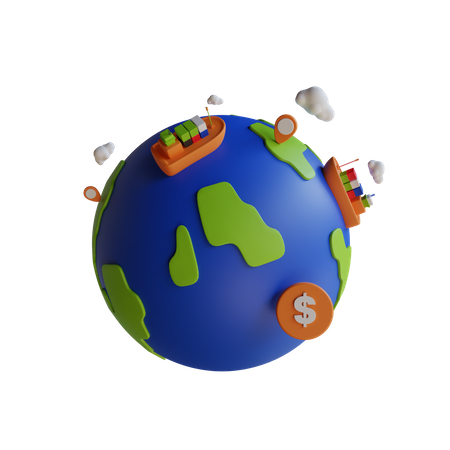 Global Shipping  3D Icon