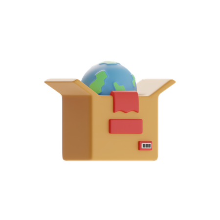 Global Shipping Box  3D Icon