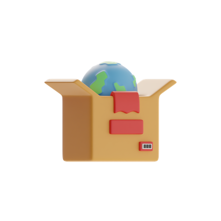 Global Shipping Box  3D Icon