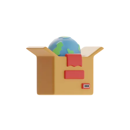 Global Shipping Box  3D Icon