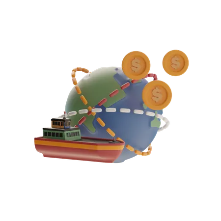Global Shipping Expansion  3D Icon