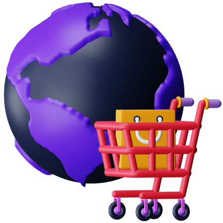 Global Shopping  3D Icon