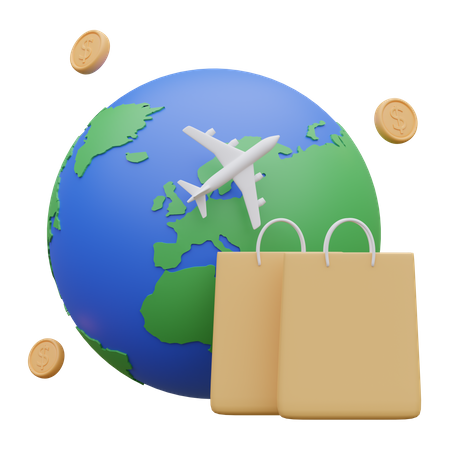 Global Shopping  3D Icon