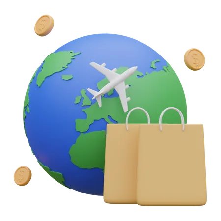 Global Shopping  3D Icon