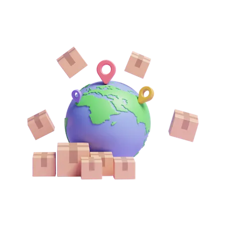 Global Shopping  3D Icon