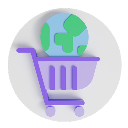 Global shopping  3D Icon