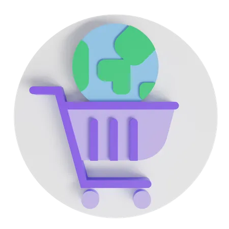 Global shopping  3D Icon