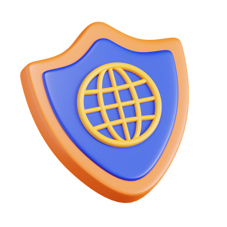 Global sicher  3D Icon