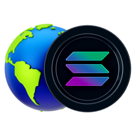 Globales Solana  3D Icon