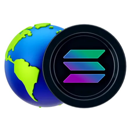 Solana global  3D Icon