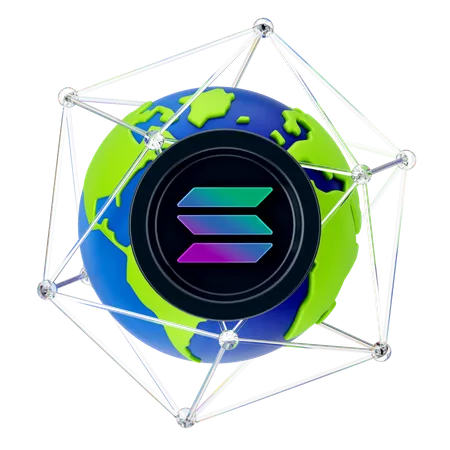 Solana global  3D Icon