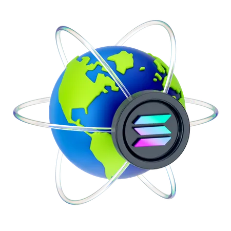 Solana global  3D Icon