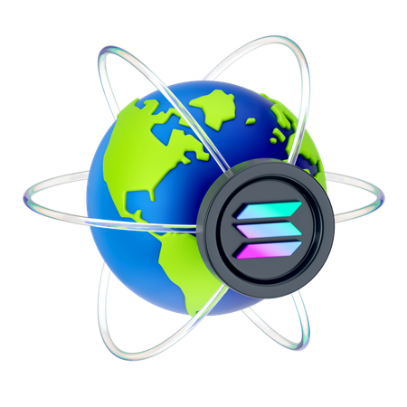 Global Solana  3D Icon