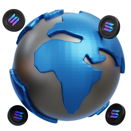 Global Solana  3D Icon