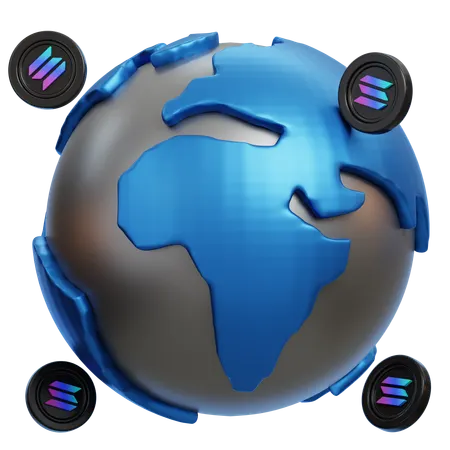 Global Solana  3D Icon