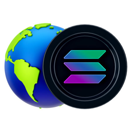 Global Solana  3D Icon