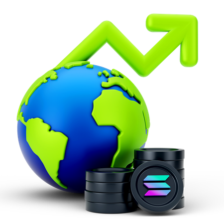 Global Solana Growth  3D Icon