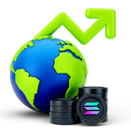 Global Solana Growth  3D Icon