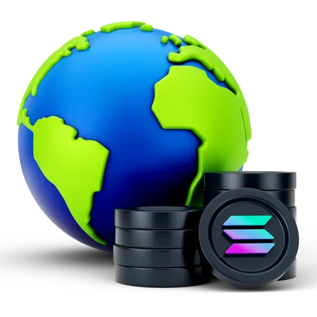 Global Solana Growth  3D Icon