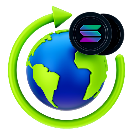 Global Solana Growth  3D Icon