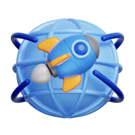 Global Tech Launch  3D Icon