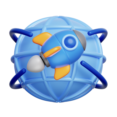 Global Tech Launch  3D Icon