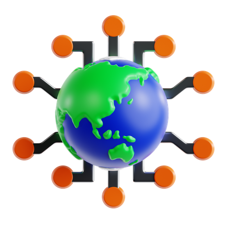 Global Technology  3D Icon