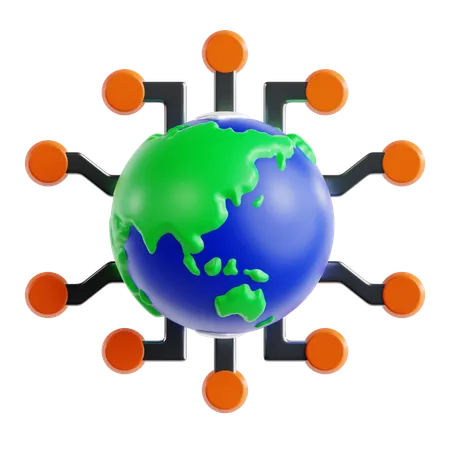 Global Technology  3D Icon