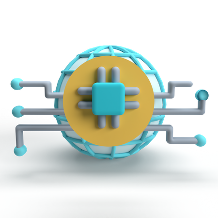 Global technology 3D Icon