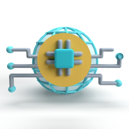 Global technology 3D Icon