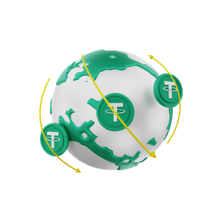 Global Tether  3D Icon