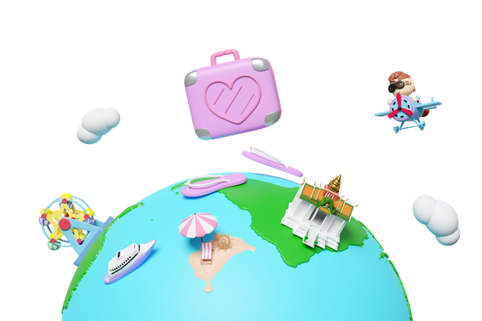 Global Tour  3D Illustration