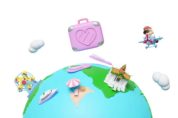 Global Tour  3D Illustration