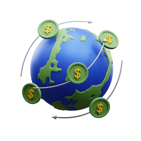 Global Transaction  3D Icon