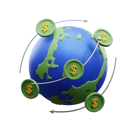 Global Transaction  3D Icon