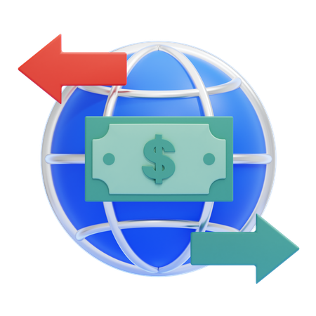 Global Transaction  3D Icon