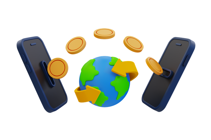 Global Transaction  3D Icon